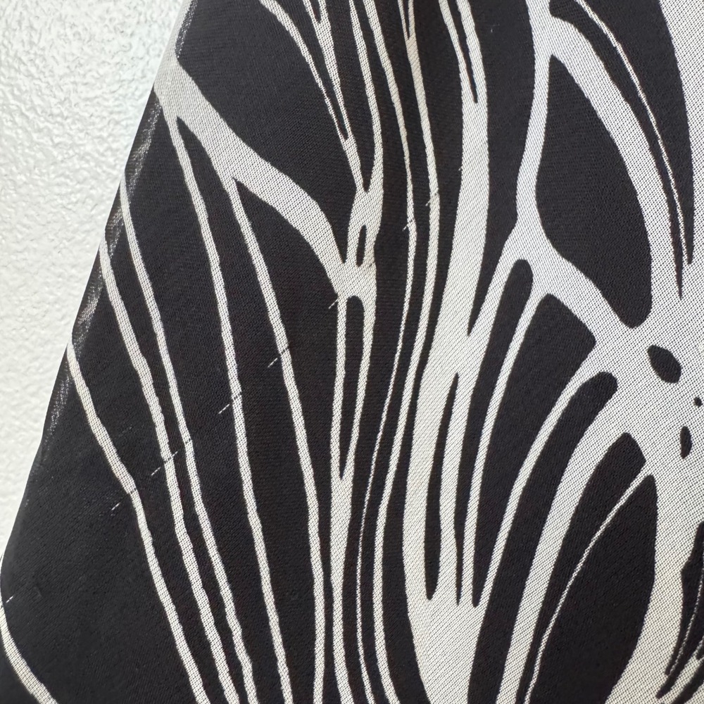 Madison Leigh Black White Floral Halter Dress Midi Chiffon Overlay Y2K Size 8 - Picture 8 of 8